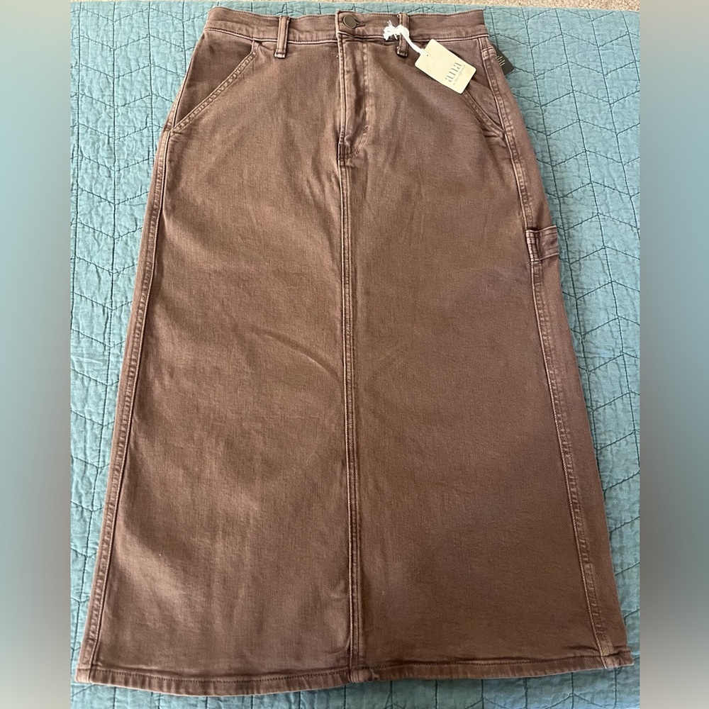 a.n.a Brown Midi Skirt